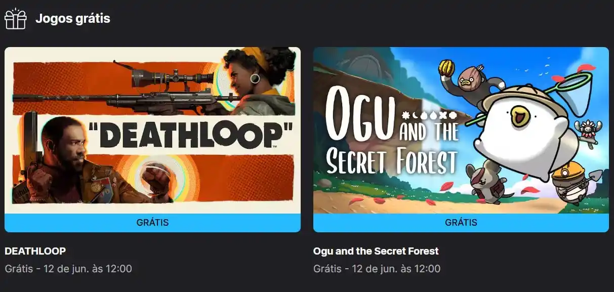Image from Cupons de Lojas (Shopee, Mercado Livre, etc): Jogos Grátis na Epic Games! DEATHLOOP - https://store.epicgames.com/p...