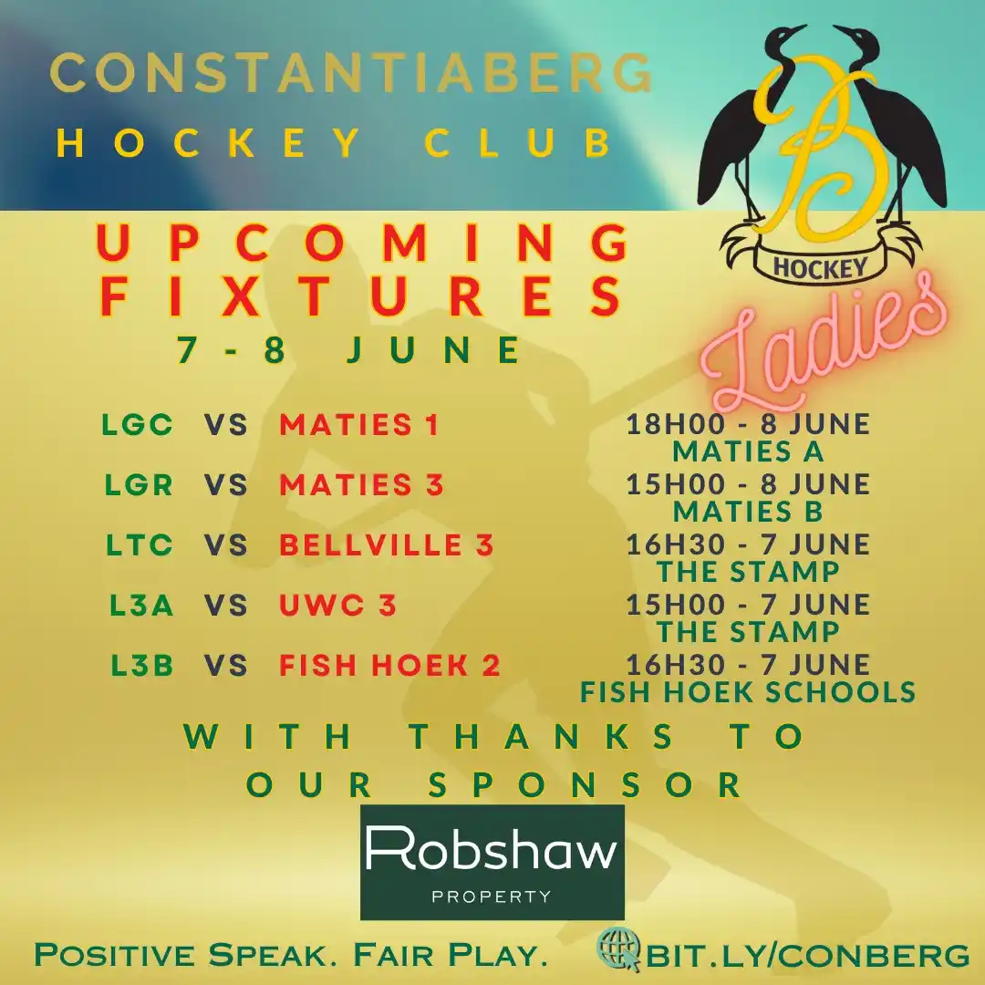Image from ConBerg Hockey Club: Ladies' fixtures for this coming weekend, 7-8 June 2025 <a class="tex...