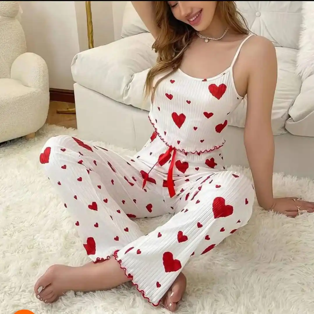 Image from فروشگاه آنلاین ویژه: 💖 لباس خواب قلبی – لطیف، فانتزی و بسیار راحت! 👗 پارچه نخی با طرح قلب...