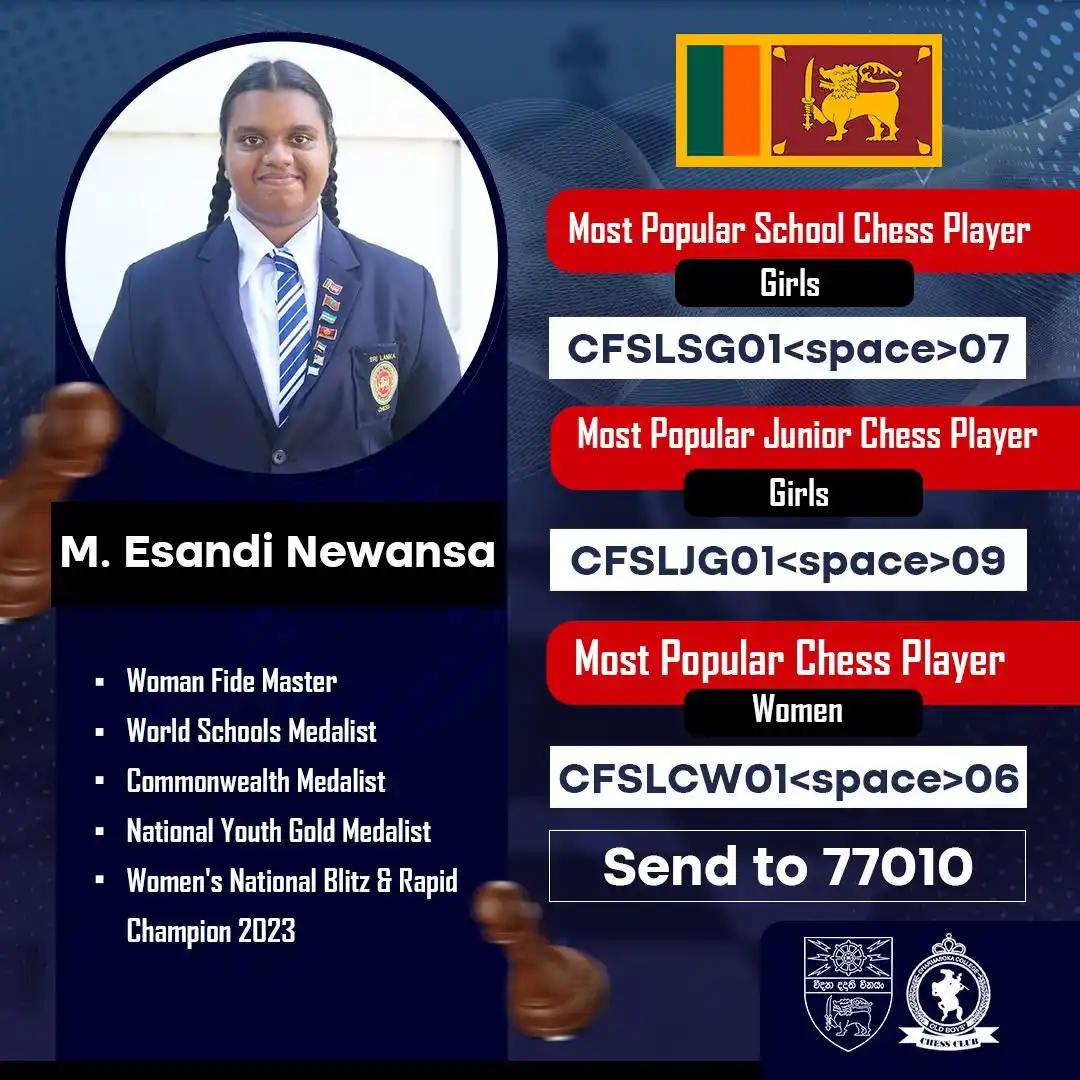 Image from ChessSL: Let’s stand together and support one of the brightest stars in Sri Lan...