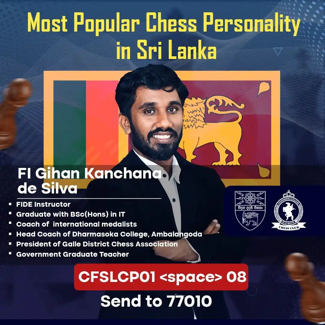Image from ChessSL: Let’s unite and show our support for a true pillar of Sri Lankan chess...