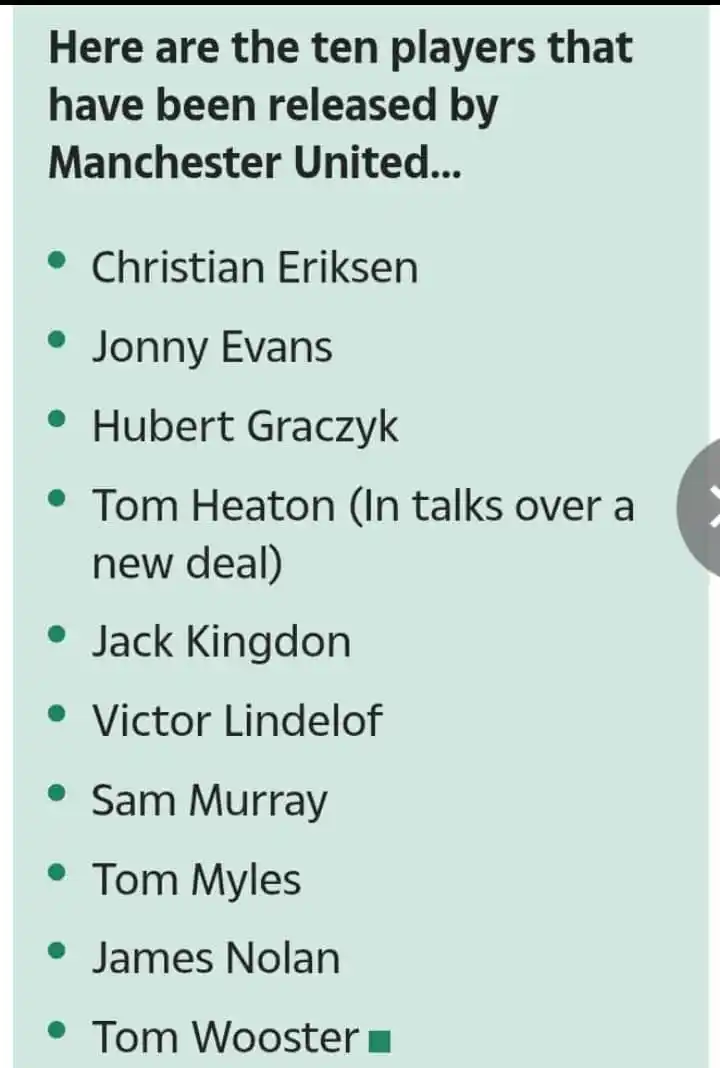 Image from The United Stand: MANCHESTER UNITED have announced that TEN players are leaving the club...