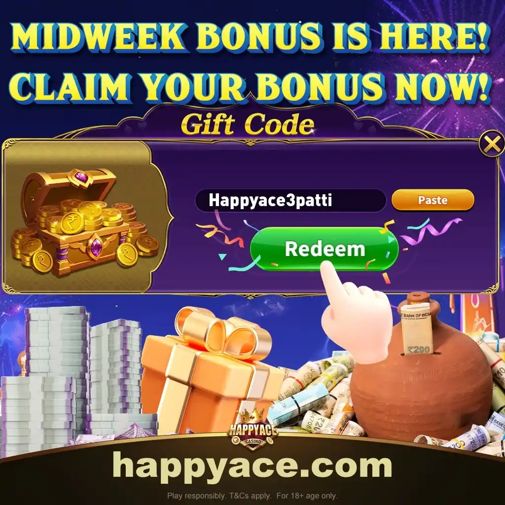Image from Happyace Casino: 💥 Midweek Bonus = Super Rewards! 🎁 🎲 Enter the exclusive gift code...