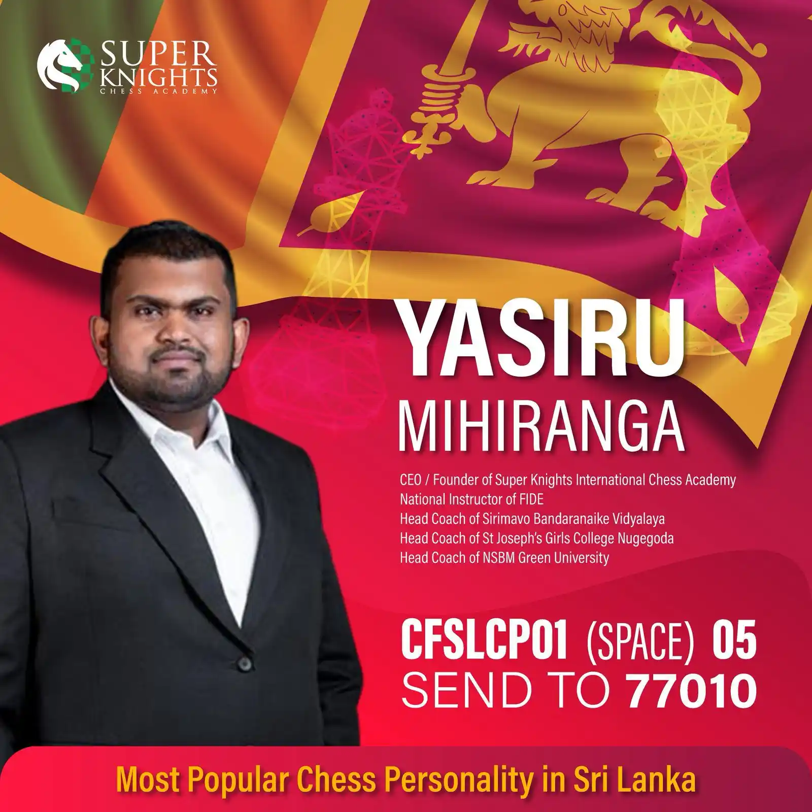 Image from ChessSL: ♟️ Most Popular Chess Personality Award 2025 ♟️ Vote for Yasiru Mihir...