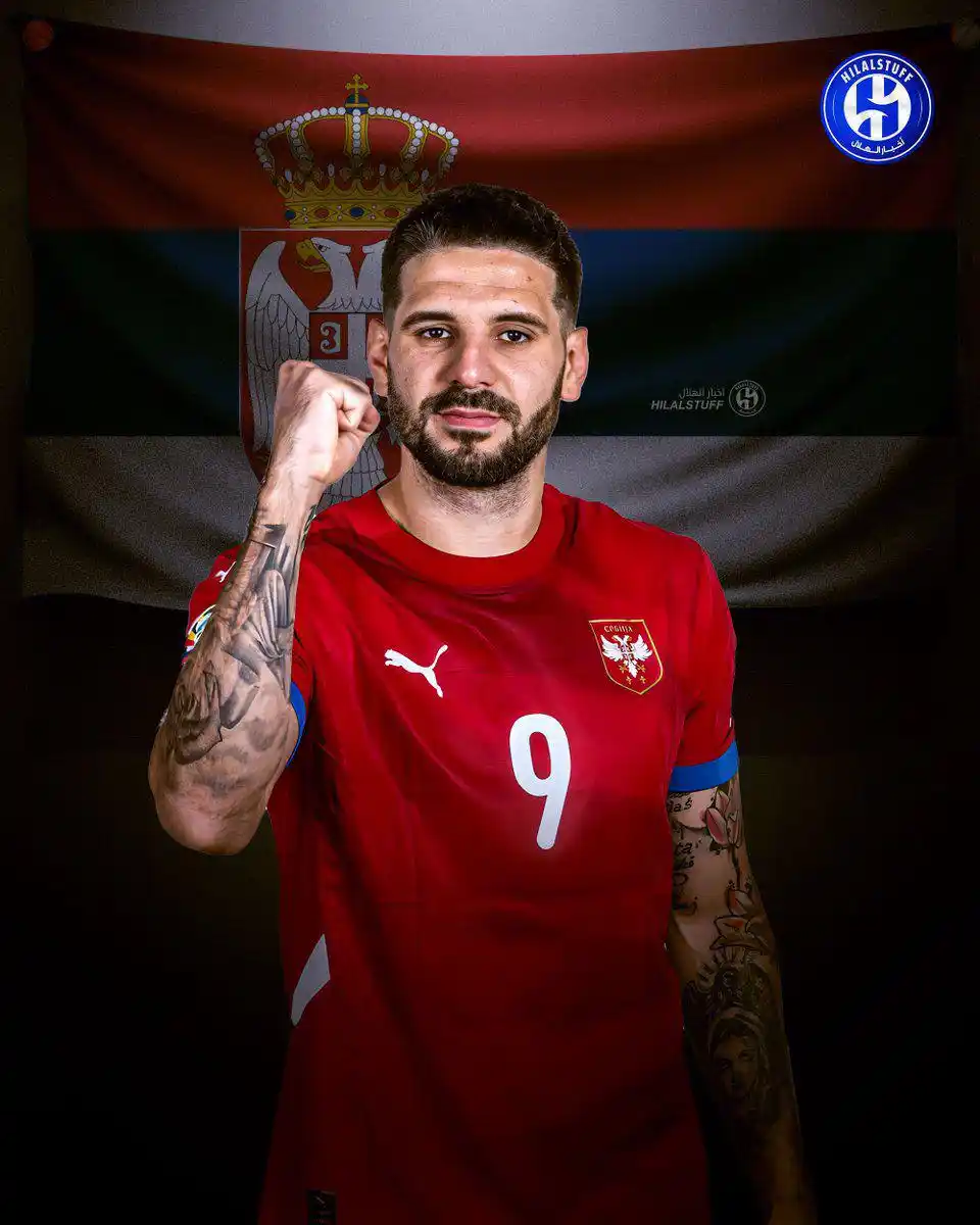 Image from أخبار الهلال 💙: 🚨 ميتروفيتش نجم الهلال يصبح خامس لاعب يصل لـ100 مباراة مع منتخب صربي...