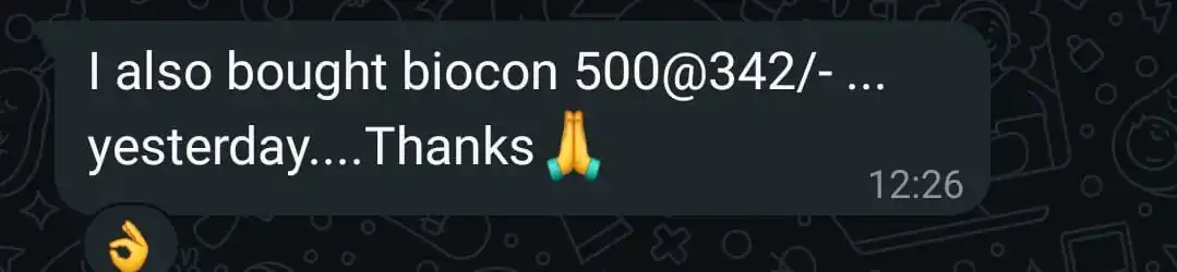 Image from PROFIT_POINT: One more person bought biocon...