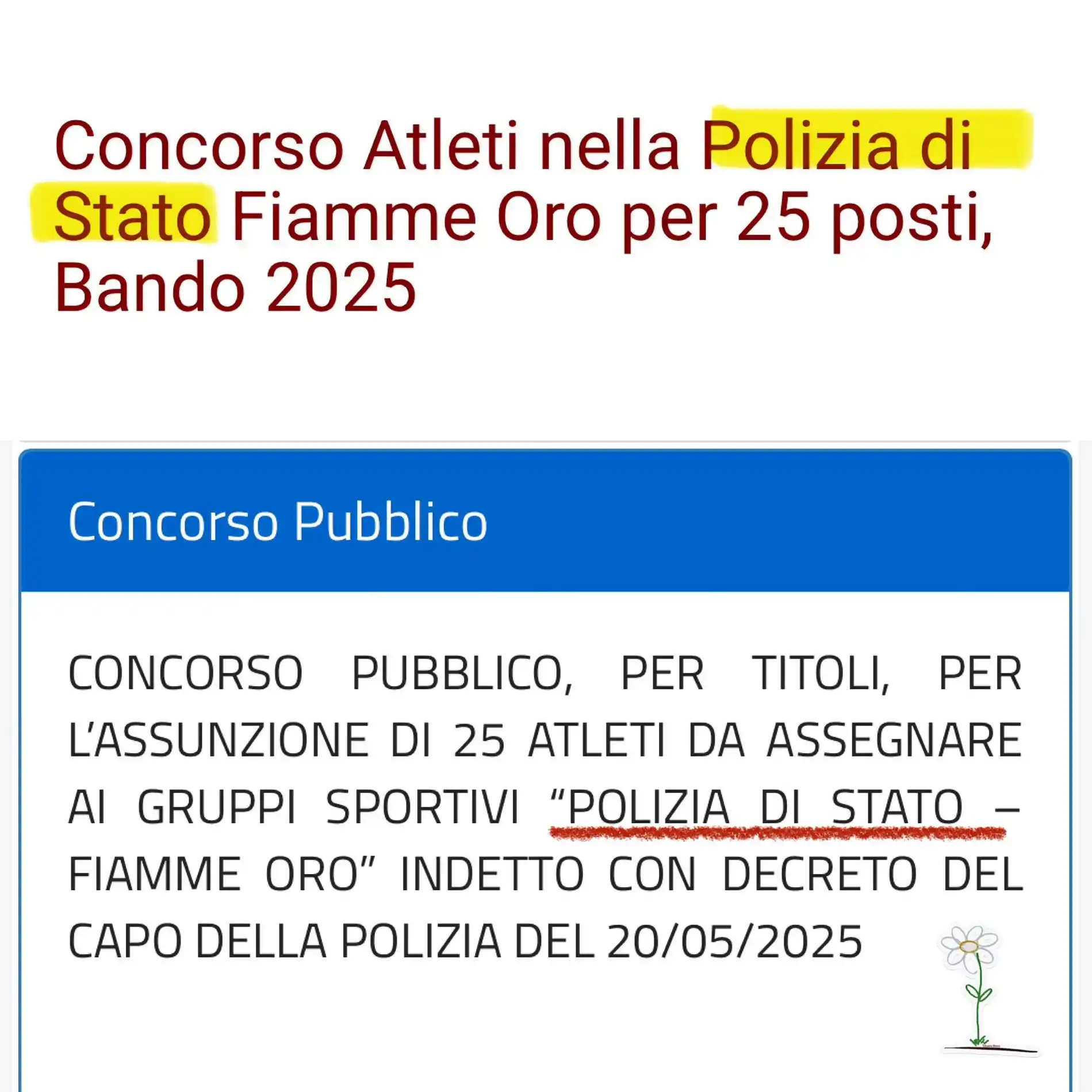 Image from La Voce del Cantoniere: Polizia di Stato Fiamme Oro per 25 posti. Posizioni aperte https://...