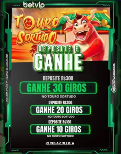 Image from BÔNUS 24 HRS 🎁: 🌟 PROMOÇÃO GIROS EXTRAS - (BETVIP) 🔗 https://betvip.com?ref=200b56...