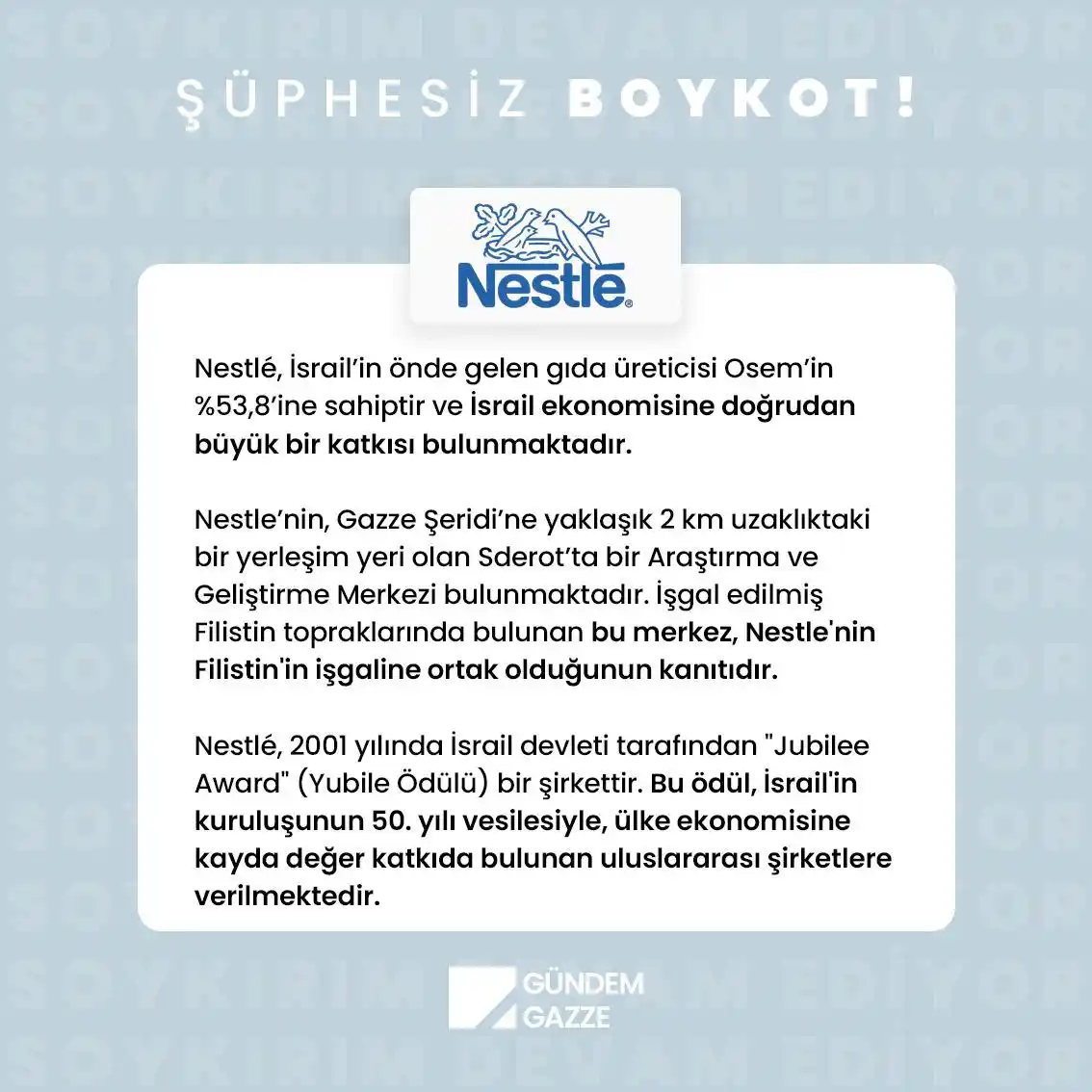BOYKOT ÇAĞRISI post