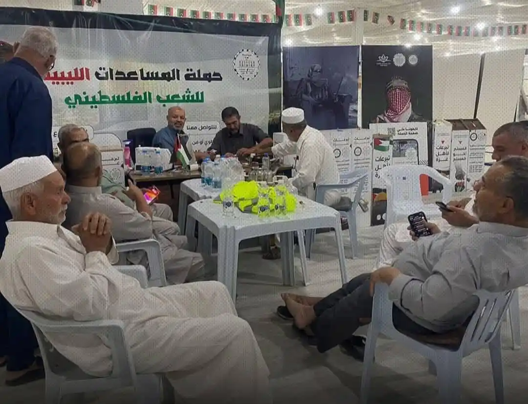 Image from التلفزيون العربي - الجزائر: تجرى بمدينة مصراتة في ليبيا استعدادات وتجهيزات لاستقبال قافلة الصمود ا...