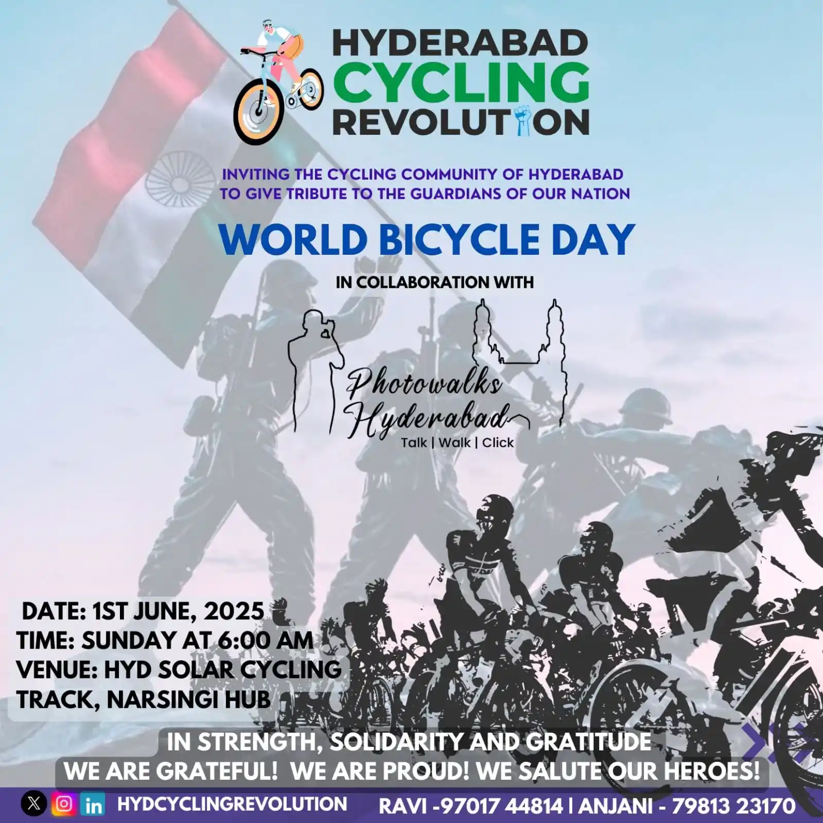 Image from Hyderabad Cycling Revolution: *This World Bicycle Day, Hyderabad Cycling Revolution gears up not jus...
