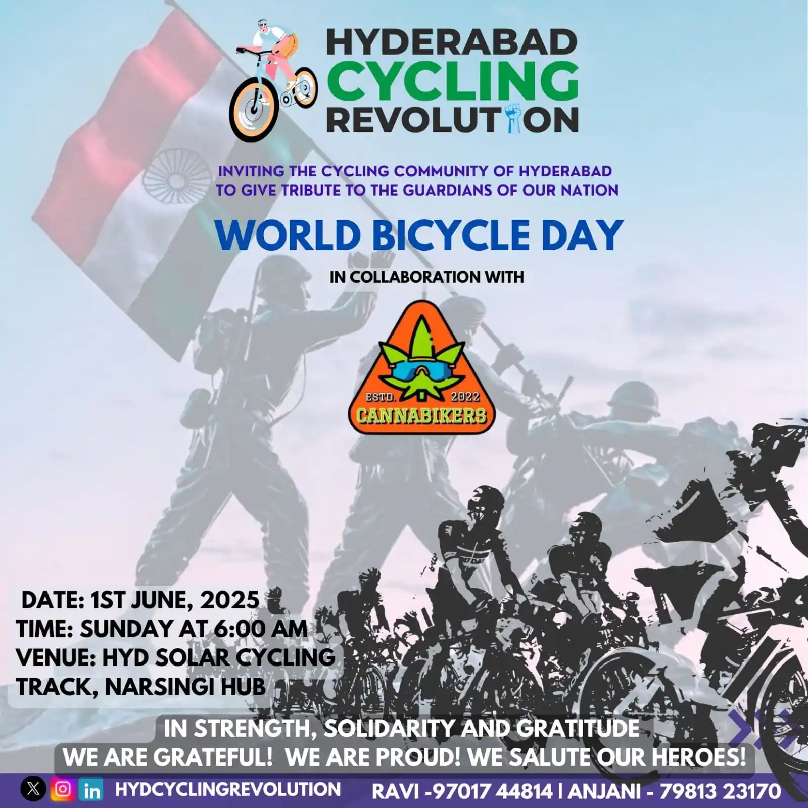 Image from Hyderabad Cycling Revolution: *This World Bicycle Day, Hyderabad Cycling Revolution gears up not jus...