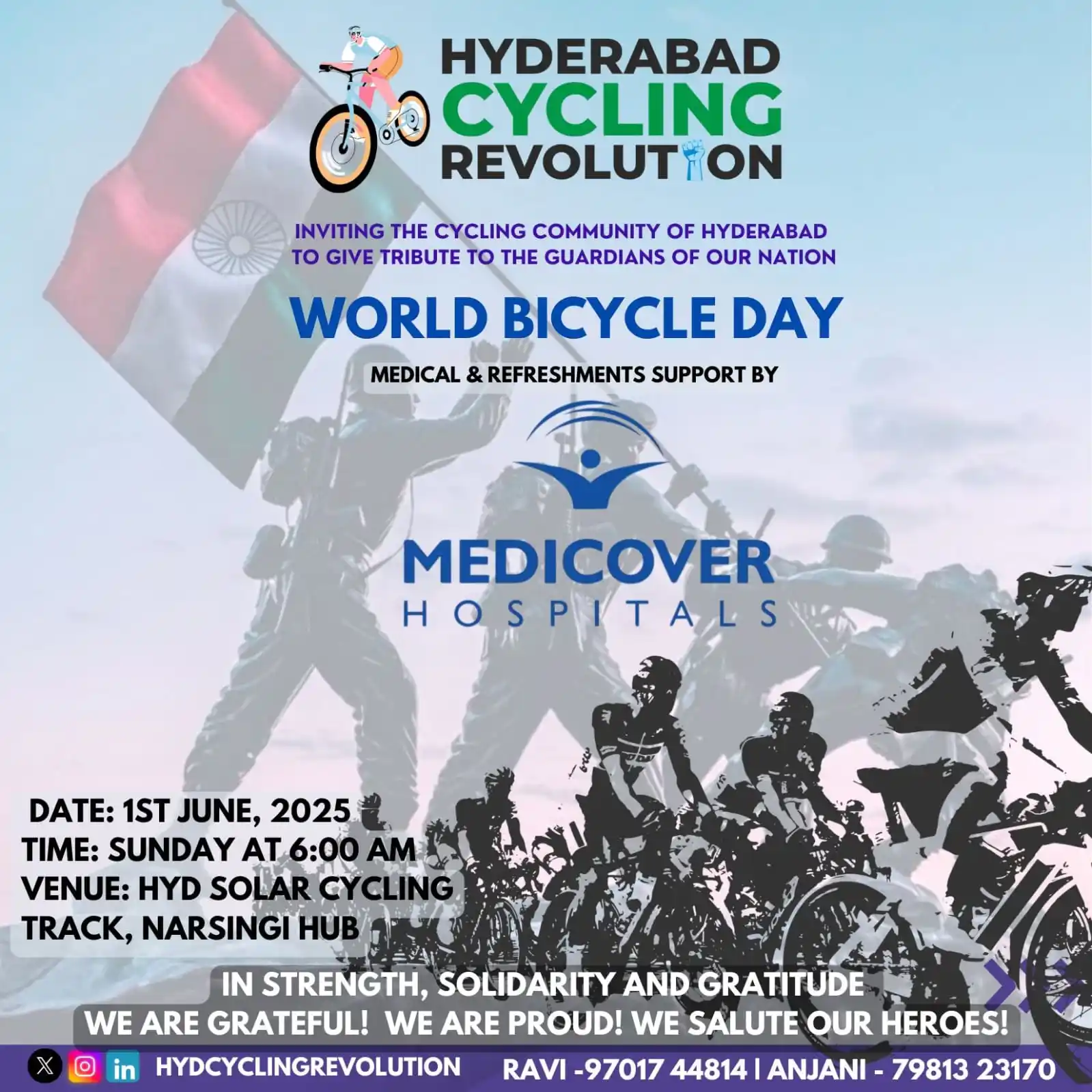 Image from Hyderabad Cycling Revolution: *This World Bicycle Day, Hyderabad Cycling Revolution gears up not jus...