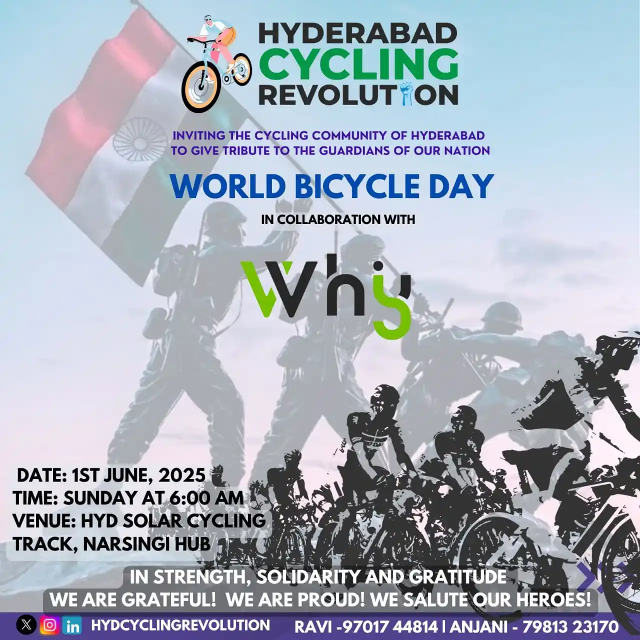 Image from Hyderabad Cycling Revolution: *This World Bicycle Day, Hyderabad Cycling Revolution gears up not jus...