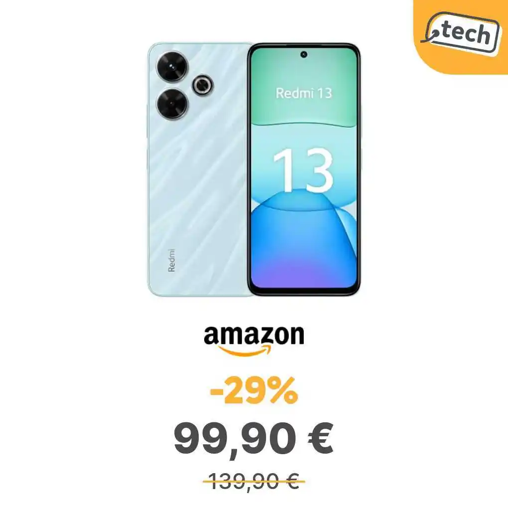 Image from offerte.club: *Xiaomi Redmi 13, 8GB + 256GB, Batteria 5.030mAh, Blu* 👉 https://ofc...