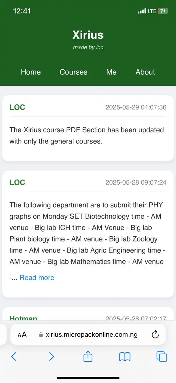 Image from Uniosun Campus Connect TV: 🚀 *Xirius Web Version is Live!*   No Android? No stress. Access Xiriu...