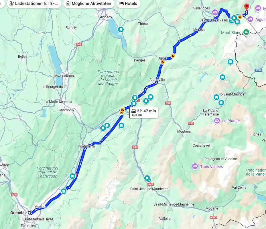 Image from Schmidis Abenteuer: Achte Etappe: Von Grenoble nach Chamonix. In Chomonix geht mit der Sei...