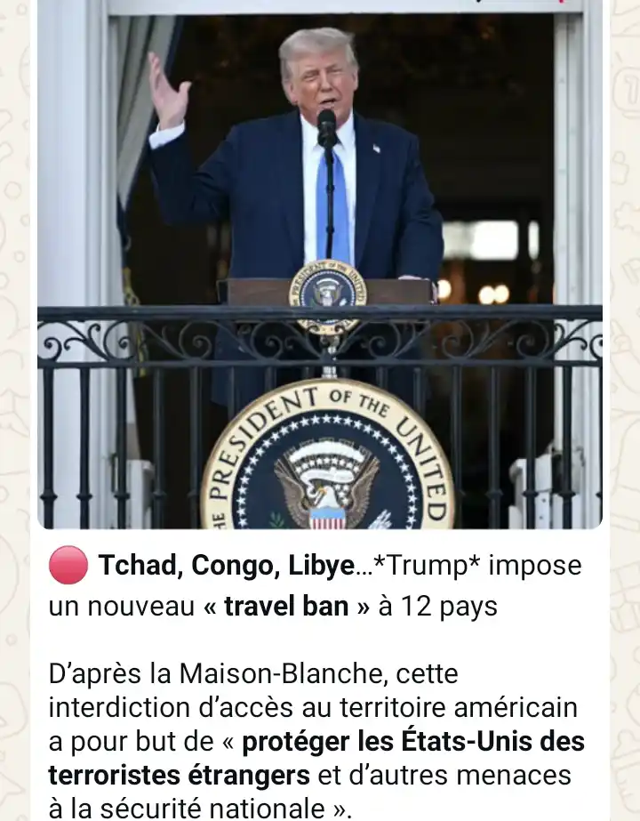 Image from MBONGUI-KANDZA LIBERTÉ VÉRITÉ 242: Alors qu’il avait déjà mis en place un premier « travel ban » visant ...