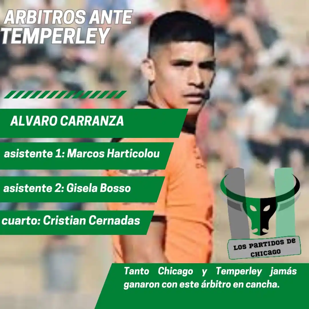 Image from Info Los Partidos De Chicago por Kike Pedernera 🐂📻🍀🖤: ⚖️ Álvaro Carranza será el árbitro de @nuevachicago 🆚 Temperley 🏳️...