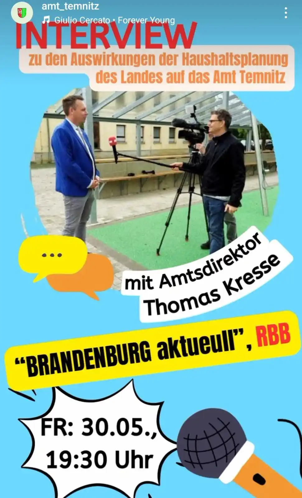 Image from Temnitztal.de: An diesem Freitag ist unser Amtsdirektor vom Amt Temnitz, Thomas Kress...