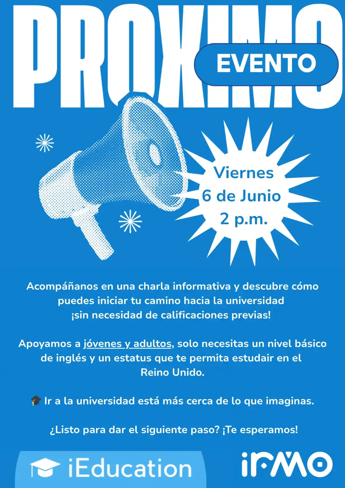 Image from CANAL DE IRMO: 📣 ¡Atención! Charla informativa sobre acceso a estudios en la univers...