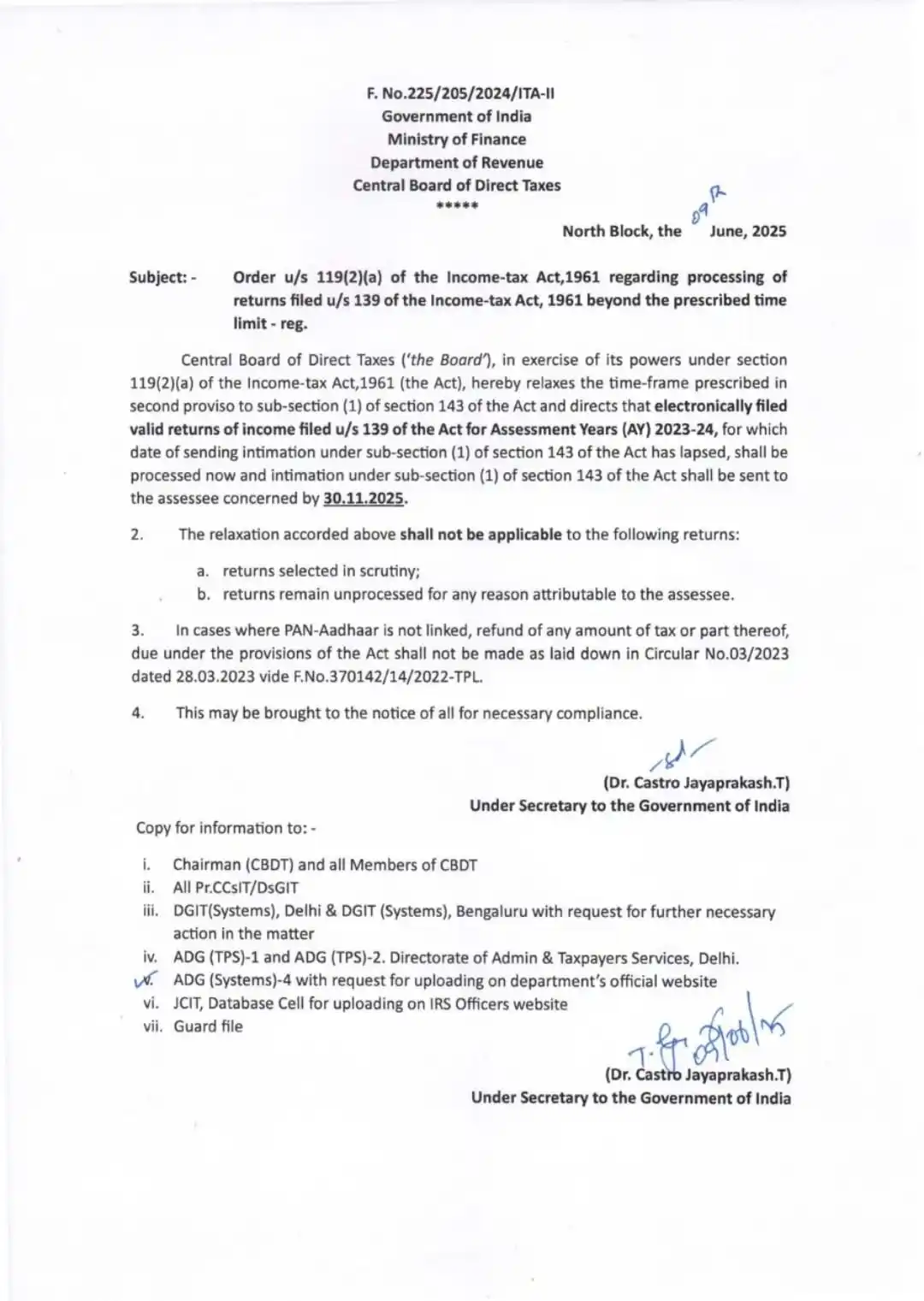 Image from Klath Consultancy Private Limited: CBDT extends the date of income tax return processing for the financia...