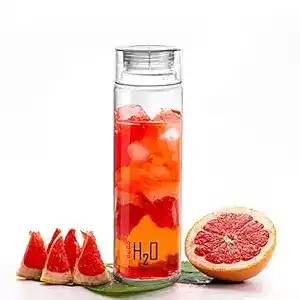 Image from CouponClip {Deals & Offers}: CELLO H2O Glass Fridge Water Bottle with Plastic Cap 920ml, Clear | Le...