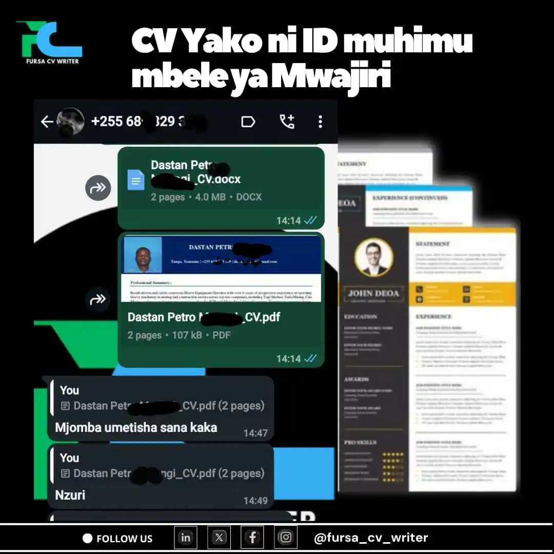 Image from FursaConnect Jobs: CV yako ni ID yako mbele ya Mwajiri. Je, inakutambulisha kwa usahihi? ...