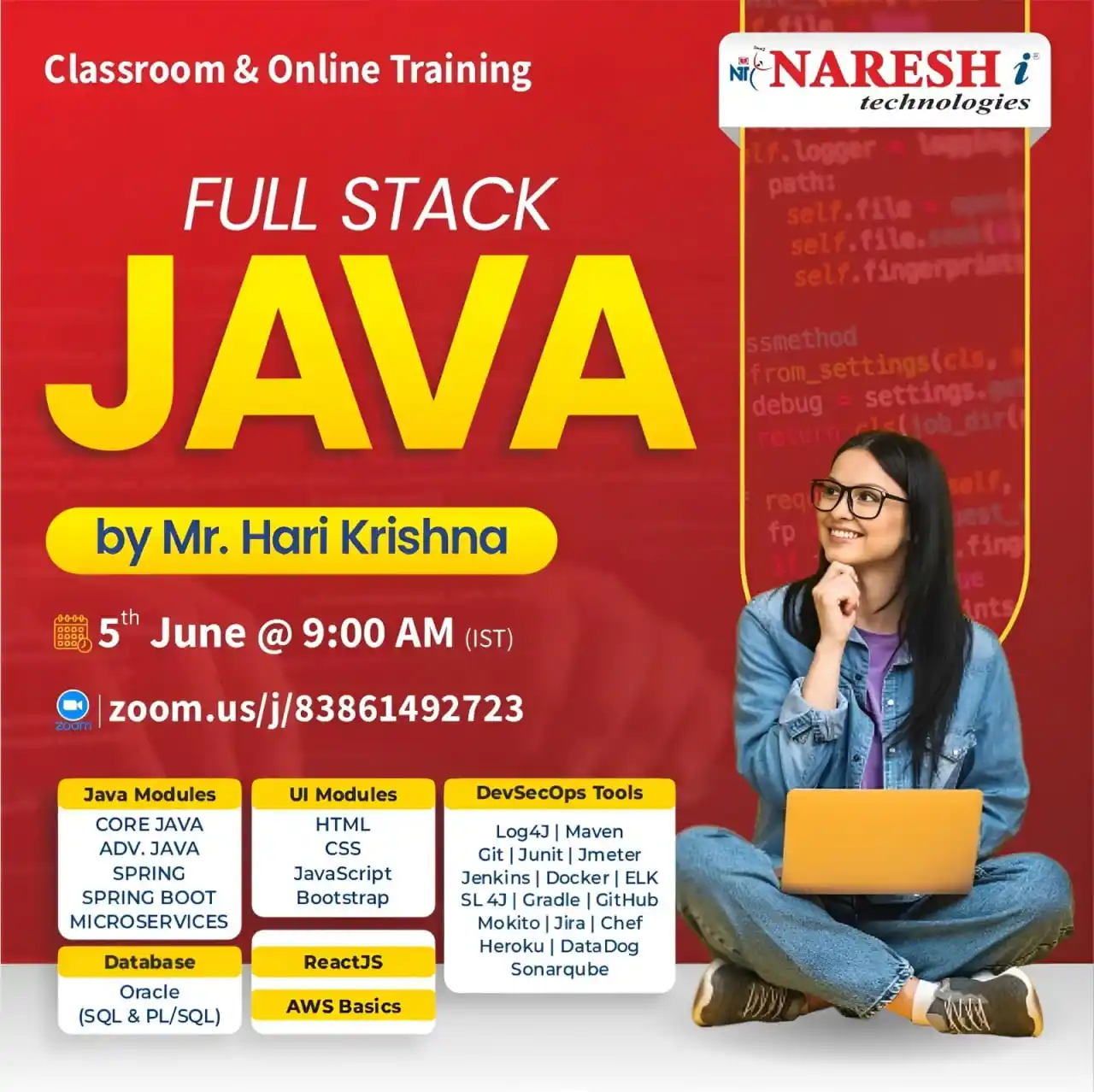 Image from Naresh IT: ✍️ Enroll Now: https://t.ly/FsJHK-5J 👉 *Full Stack JAVA & CORE JAVA b...