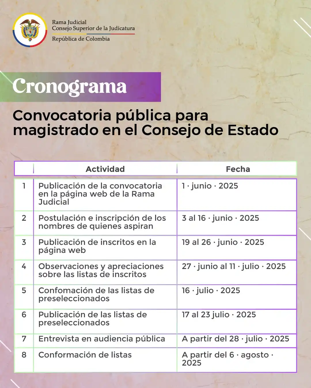 Image from Consejo Superior de la Judicatura: *Feliz tarde ☀️* <a class="text-blue-500 hover:underline cursor-poin...