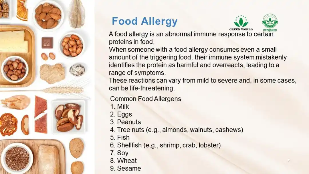 Image from Green World Online Store : Food Allergy : A food allergy is an abnormal immune response to certai...