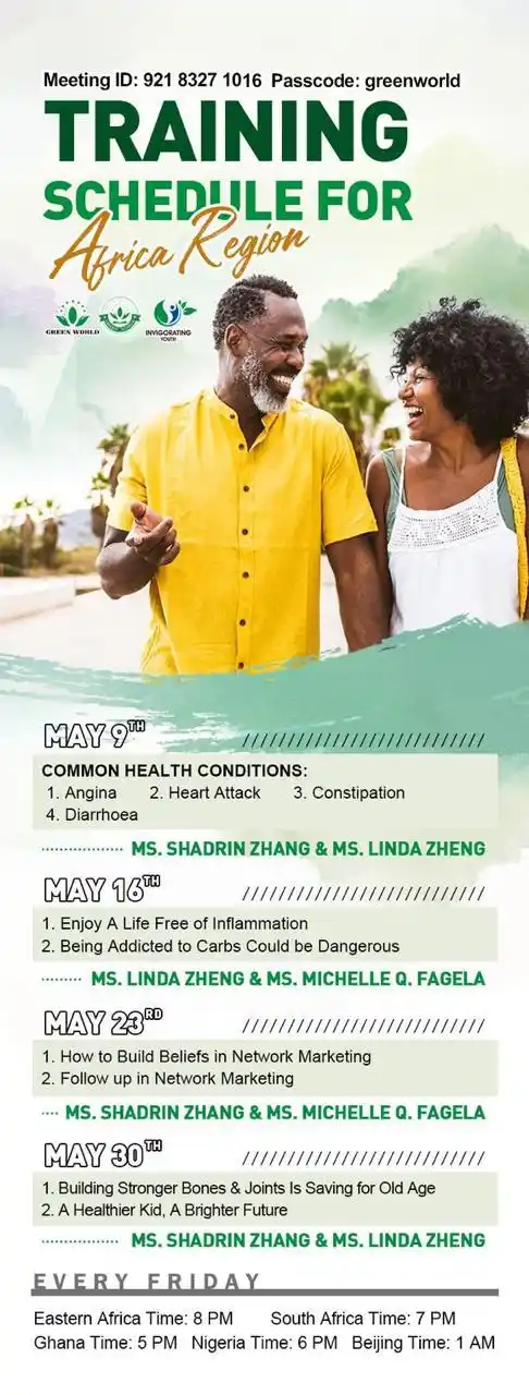 Image from Green World Online Store : GREEN WORLD AFRICA SPECIAL BUSINESS TRAINING  FRIDAY, MAY 23rd, 2025 5...