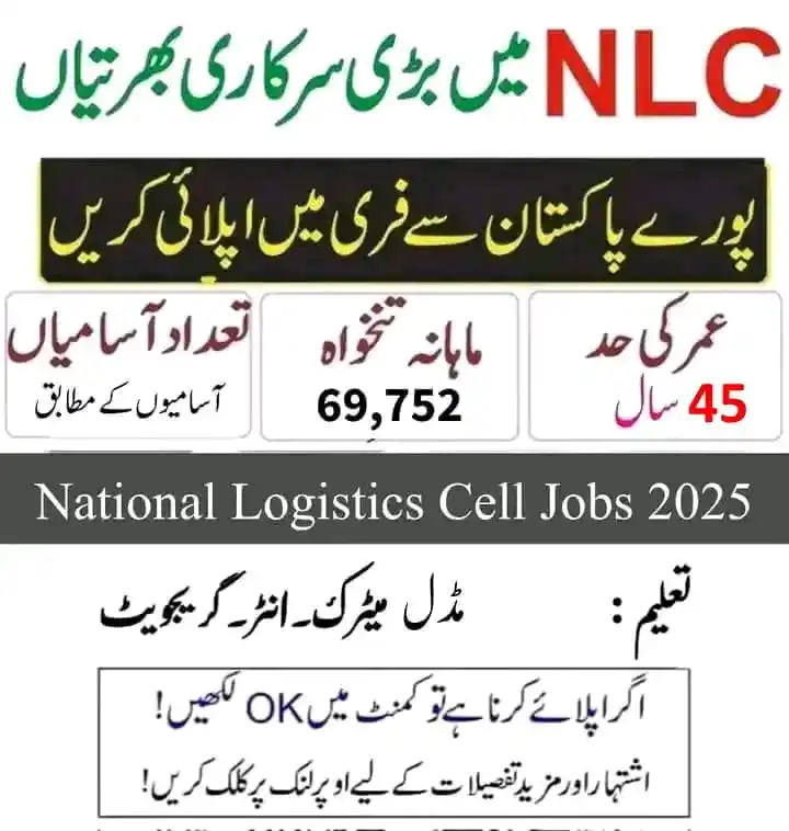 Image from Jobs Info In Pakistan: *Latest National Logistics Cell NLC Jobs 2025* *این ایل سی میں شاندار...