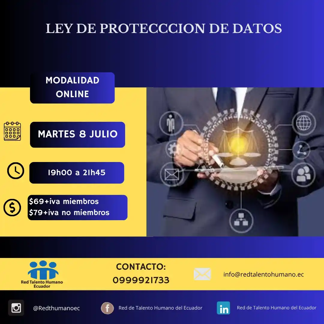 Image from Red de Talento Humano Del Ecuador: Ley de proteccion de datos personales 2025 Revisión de la ley de prote...