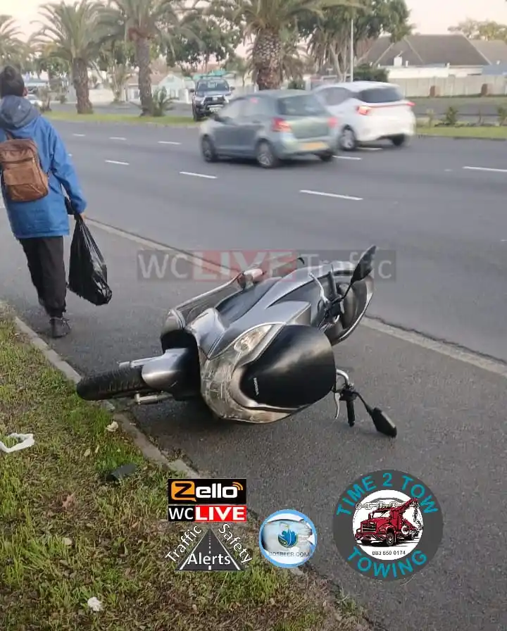 Image from WCLive Traffic & Safety Alerts: MBA Van Riebeck way and Vlei Str, Kuilsrivier Motorcyclist vs Vehicle...