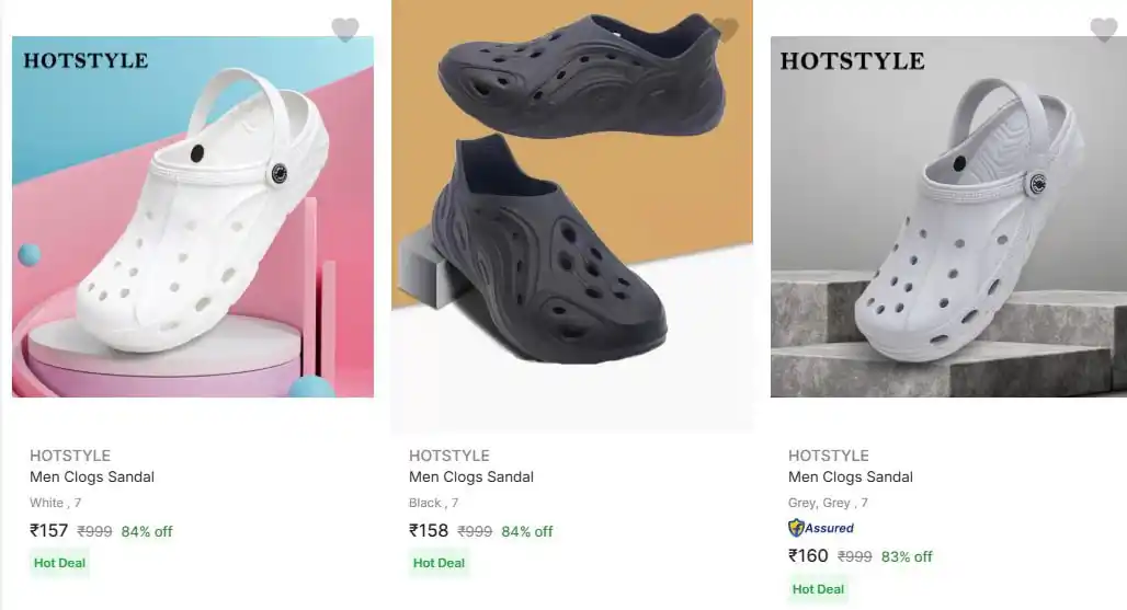 Image from CouponClip {Deals & Offers}: Men's Clogs Sandals – Starts at ₹157 https://fkrt.co/e4g7OV...