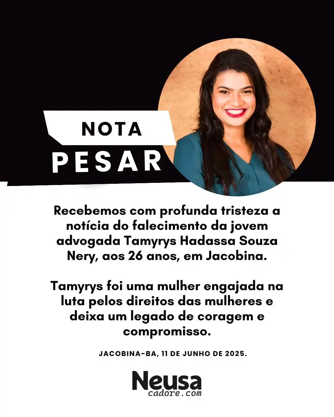 Image from Neusa Cadore | Secretária de Mulheres da Bahia: *Nota de Pesar* Recebemos com profunda tristeza a notícia do falecime...