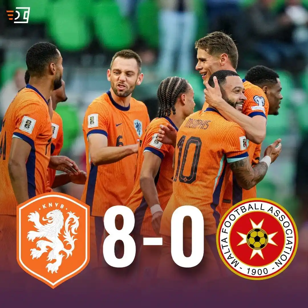 Image from VoetbalNieuws.nl: Oranje overtuigt en wint met 8-0 van Malta! Memphis Depay wist twee ke...