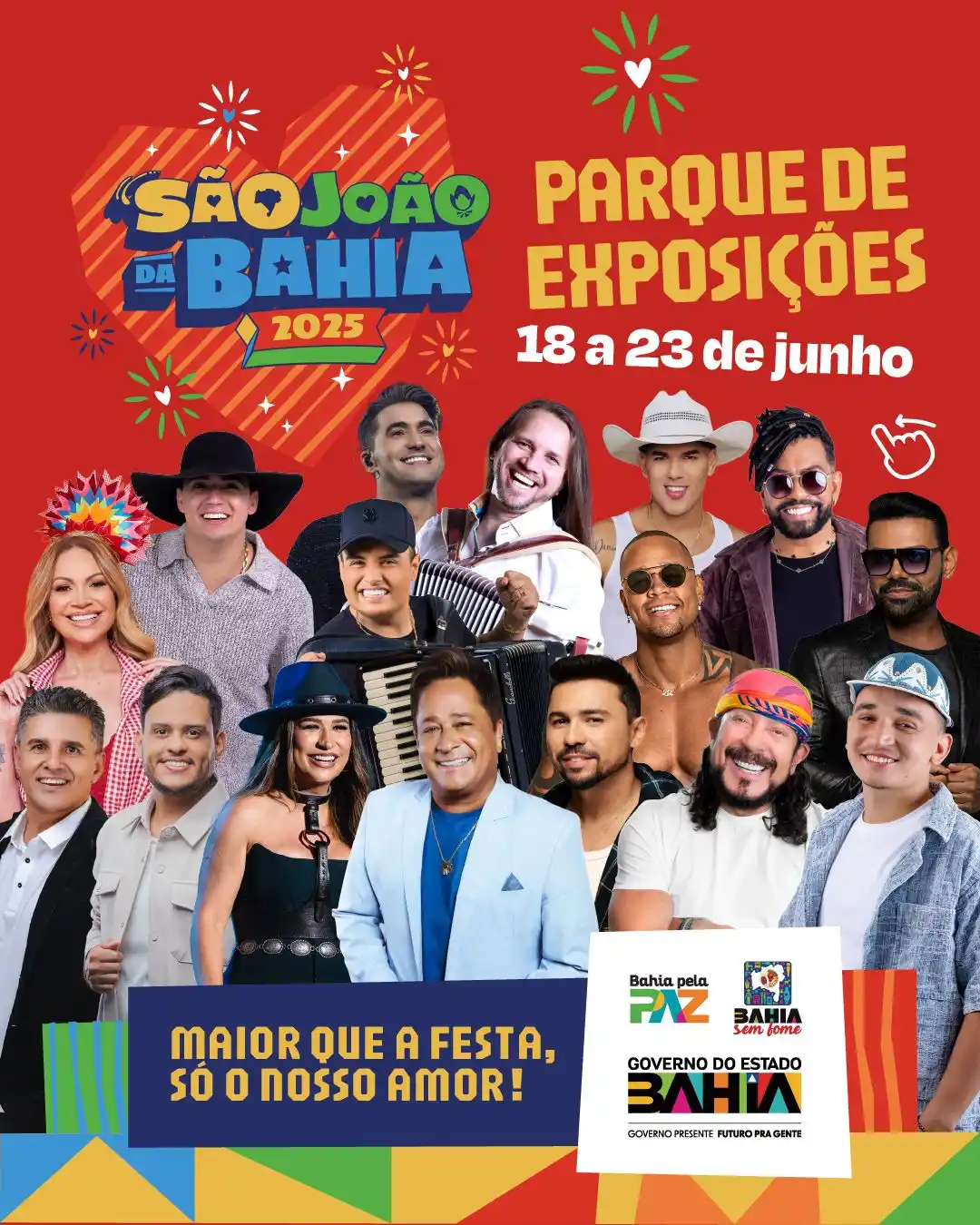 Image from Neusa Cadore | Secretária de Mulheres da Bahia: 🔥 *PROGRAMAÇÃO SÃO JOÃO -* *PARQUE DE EXPOSIÇÕES* 🔥 *18.06 - QUARTA...