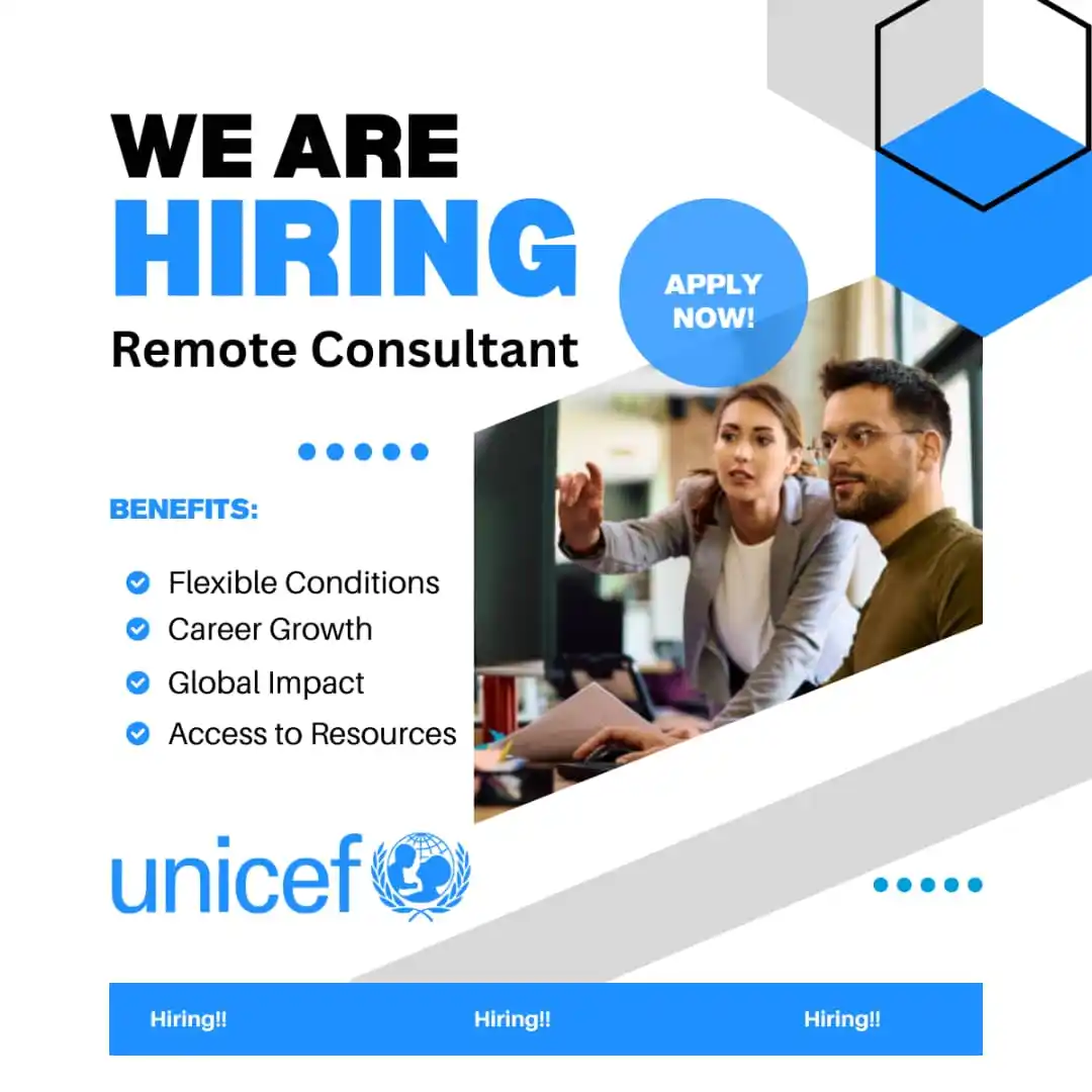 Image from UN Jobs: 𝐑𝐞𝐦𝐨𝐭𝐞 𝐂𝐨𝐧𝐬𝐮𝐥𝐭𝐚𝐧𝐜𝐲: 𝐉𝐨𝐢𝐧 𝐔𝐍𝐈𝐂𝐄𝐅 𝐚𝐬 𝐚 𝐇�...