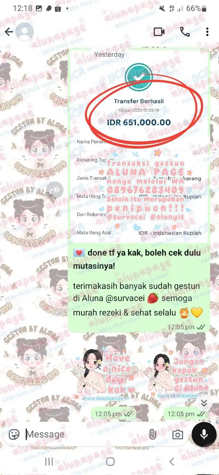 Aluna's proof post
