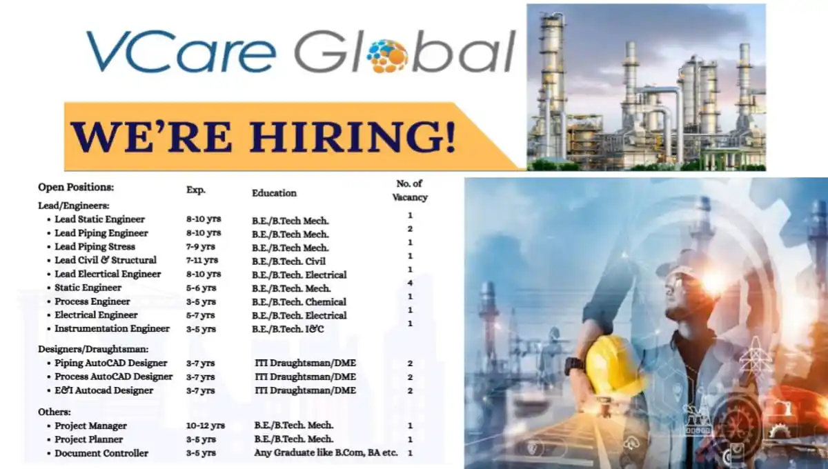 Image from ✅FindConstructionJobs: *📢📢VCare Engineering Pvt Ltd Vacancy: Hiring Multiple Engineering Po...