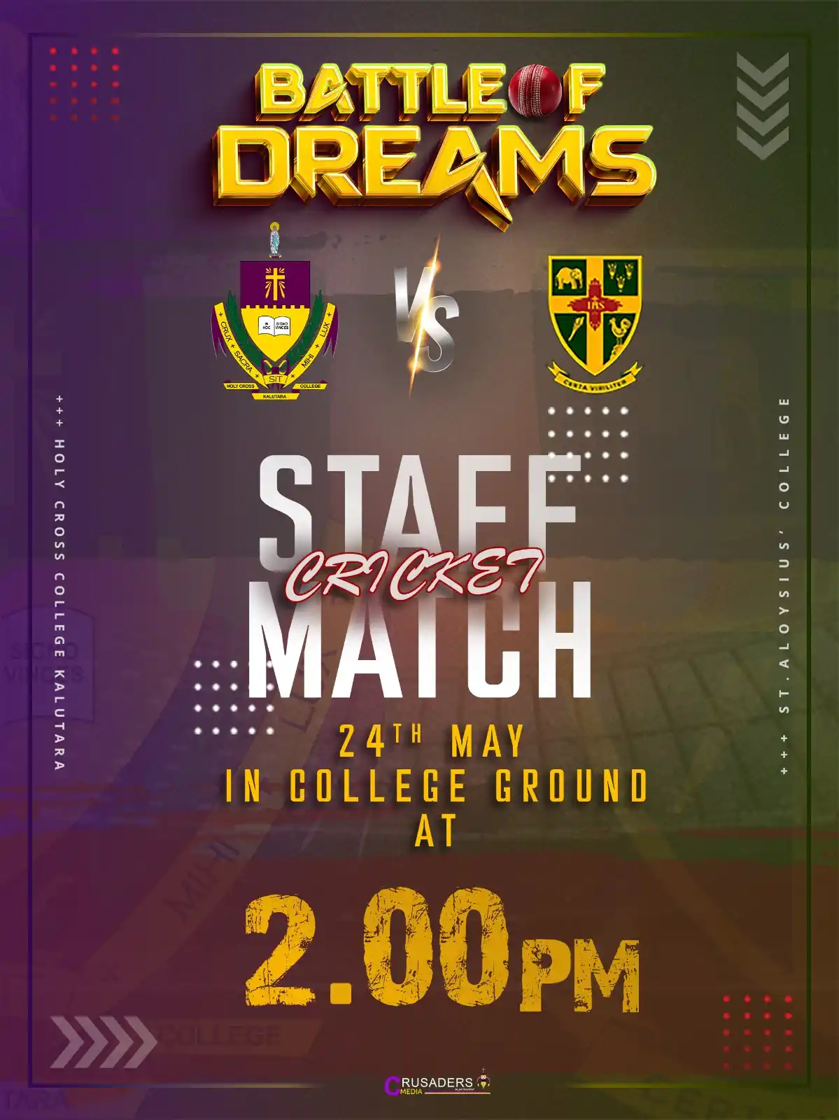 Image from Crusaders’ Media Official : 🏏💥 *When chalk dust meets cricket dust!* It's not just a match — it'...