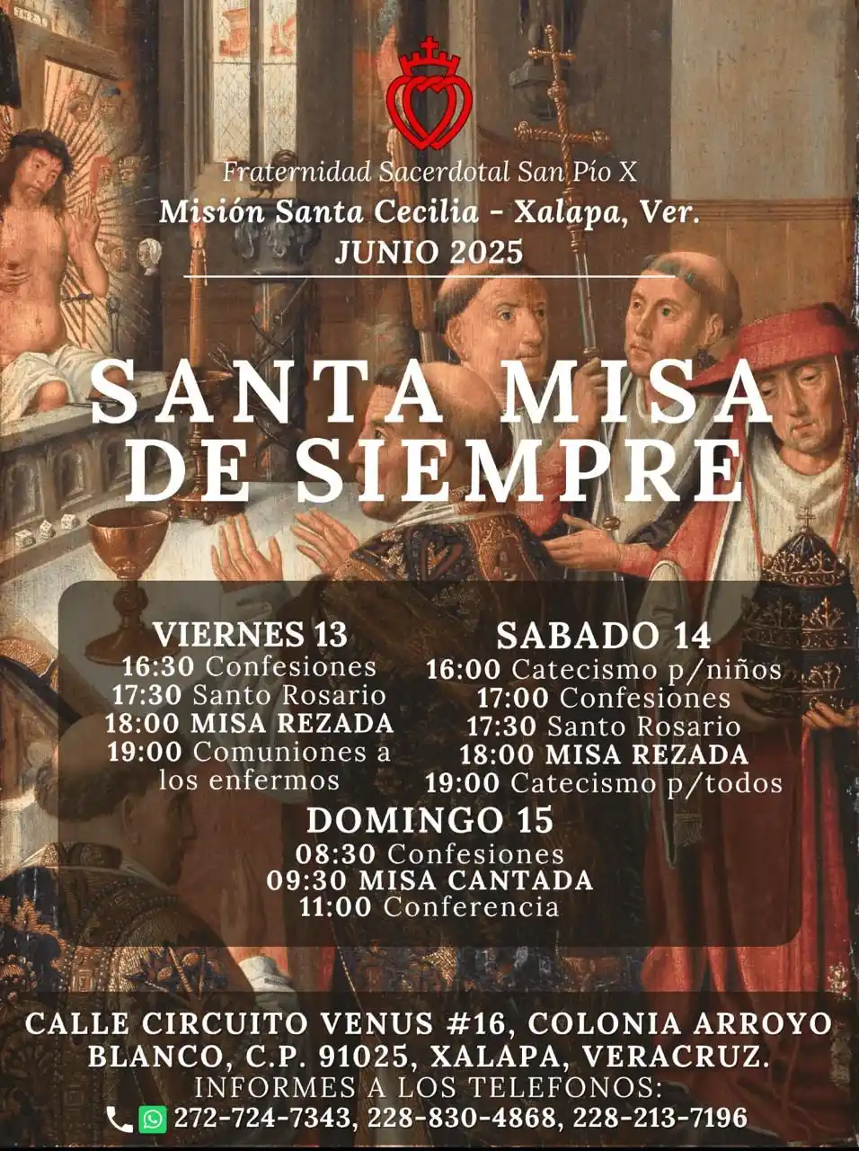 Image from FSSPX - México Misa en Latín : 📍 XALAPA, VERACRUZ 🙏 ¡Santa Misa de Siempre! Fraternidad Sacerdotal ...