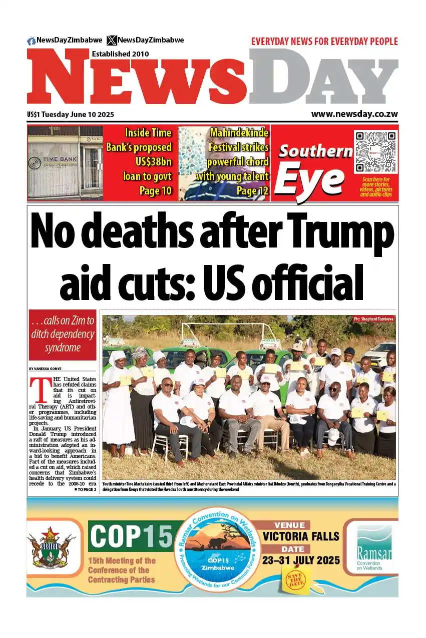 Image from NewsDay Zimbabwe: 🔴Your favourite Daily is here... https://digital.amh.co.zw/newsday-5...