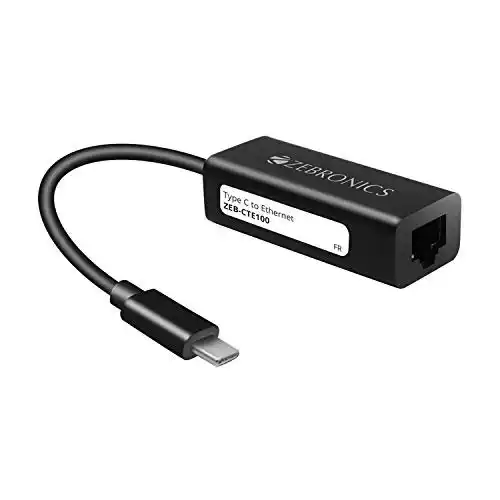 Image from CouponClip {Deals & Offers}: Zebronics Zeb-CTE100 Type C to RJ45 Ethernet LAN Adapter, Up to 1000 M...