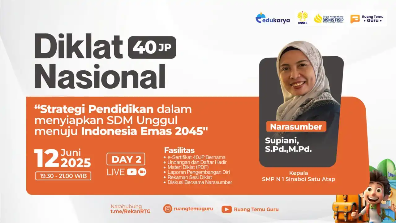 Image from Ruang Temu Guru✅: 2️⃣ *[INFORMASI DIKLAT RUANG TEMU GURU PERTEMUAN KEDUA]*  *Diklat Nasi...