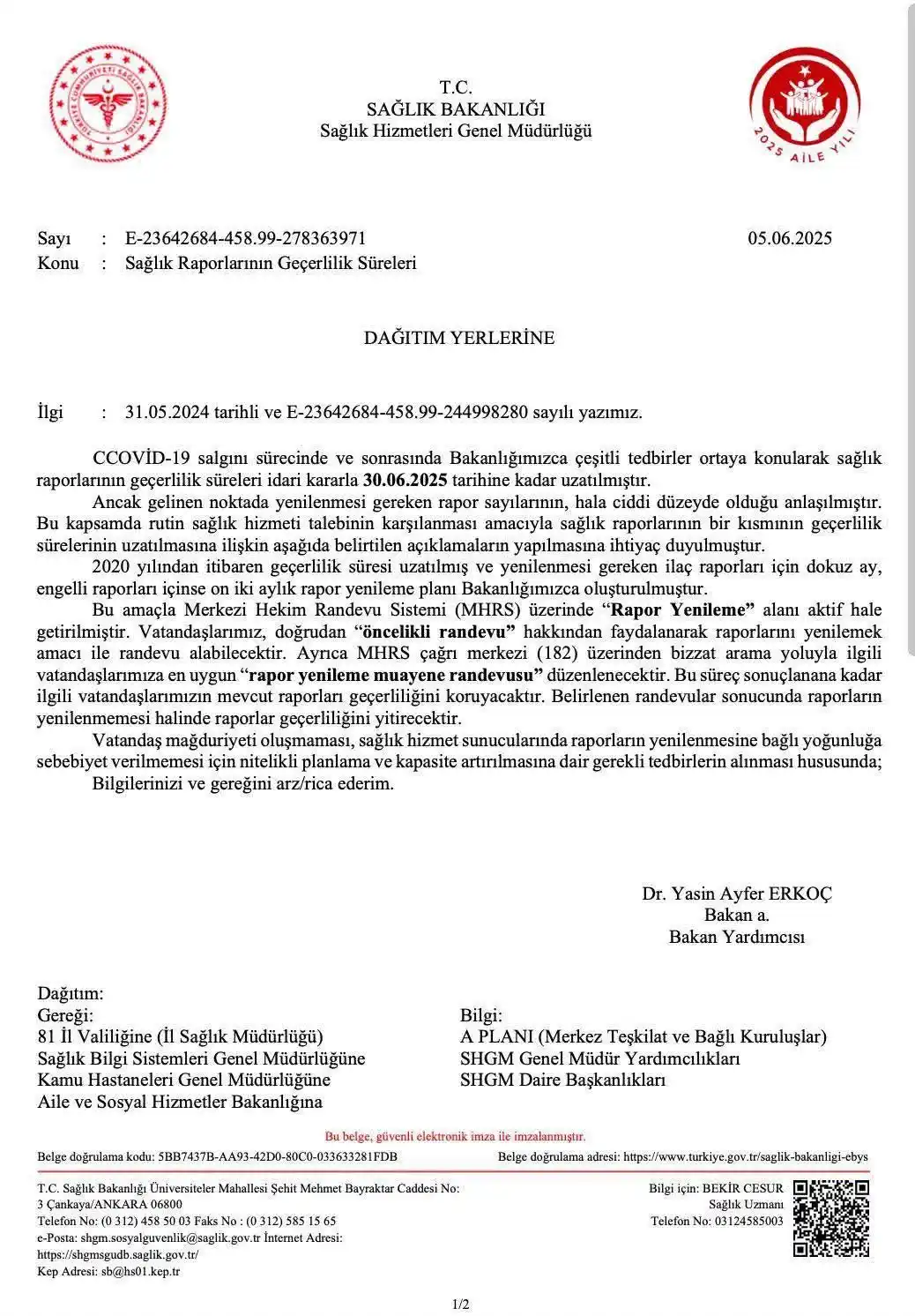 Image from SOSYAL YARDIMLAR.ENGELLİ HAKLARI.GÜNCEL KONULAR.SON DAKİKA HABERLERİ.SADECE TAKİP EDİN YETERLİ.: 30/06/2025 Tarihine kadar uzatılan Engelli Raporları hakkında Sağlık B...