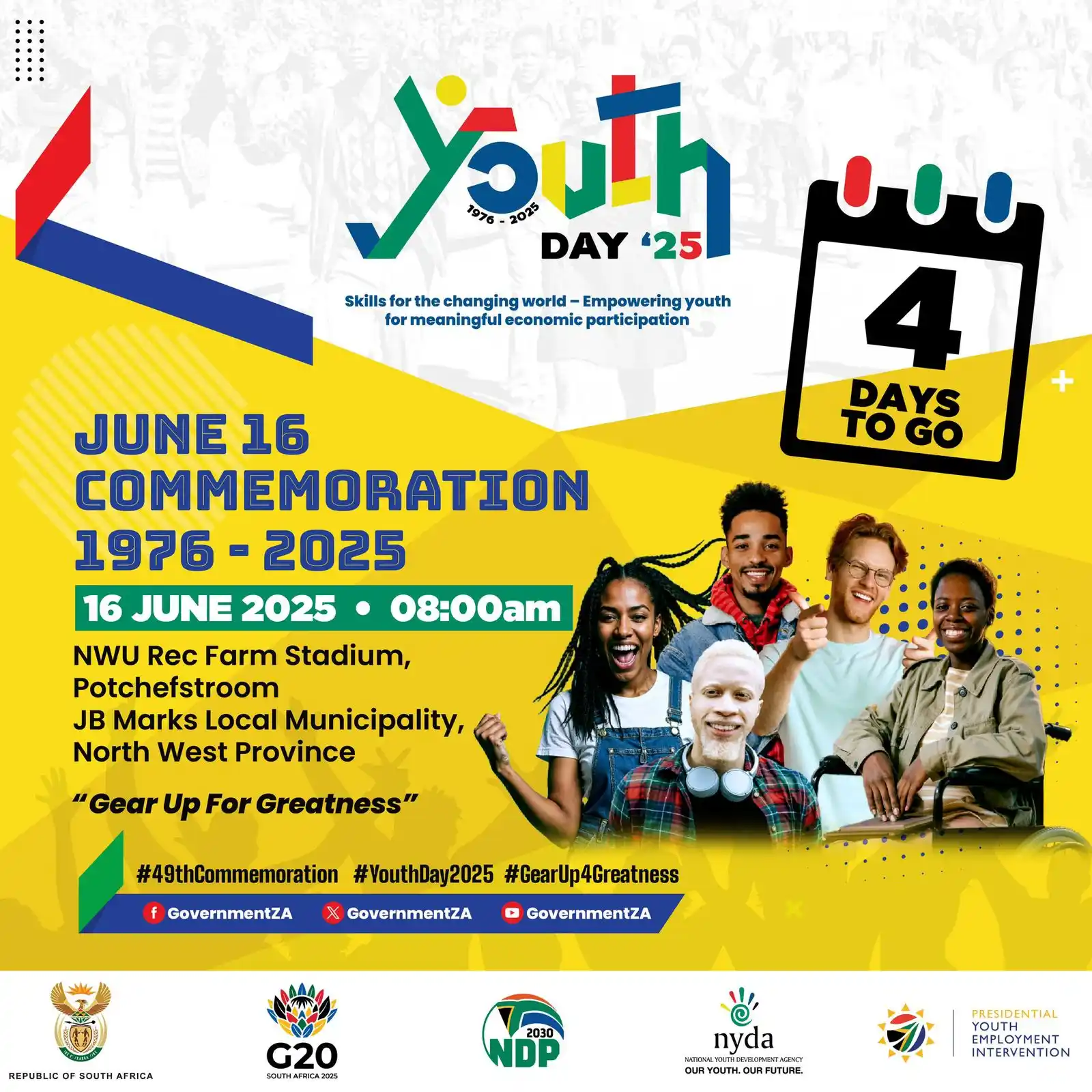 Image from governmentza: 🗓️ 4 Days to Go! During this time, we reflect on the active role of ...