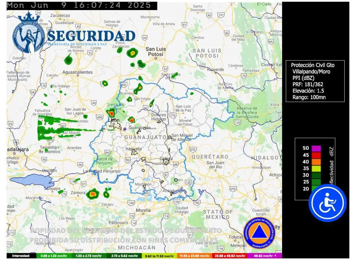 Image from Entérate León 🦁: 🌧️⚠️ 𝗔𝗹𝗲𝗿𝘁𝗮 𝗖𝗹𝗶𝗺𝗮 | Actualización 🌧️ Se registran precip...